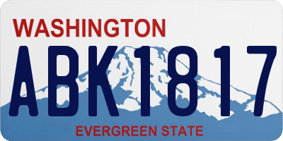 WA license plate ABK1817