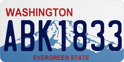 WA license plate ABK1833