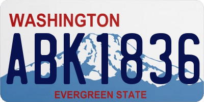 WA license plate ABK1836