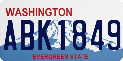 WA license plate ABK1849