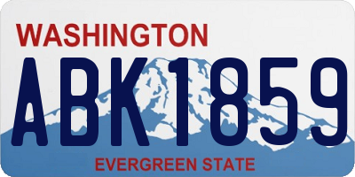 WA license plate ABK1859