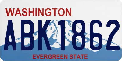 WA license plate ABK1862
