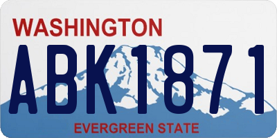 WA license plate ABK1871