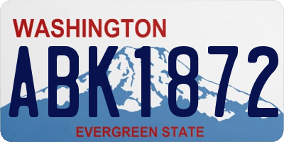 WA license plate ABK1872