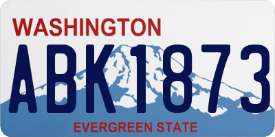 WA license plate ABK1873