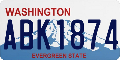 WA license plate ABK1874