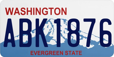 WA license plate ABK1876