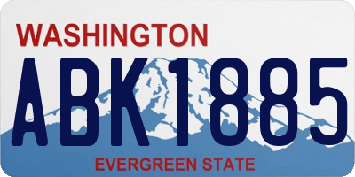 WA license plate ABK1885