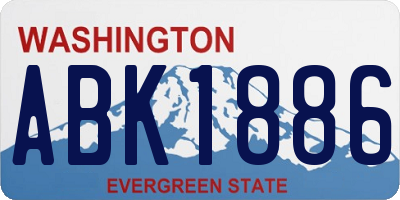 WA license plate ABK1886