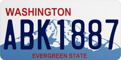 WA license plate ABK1887