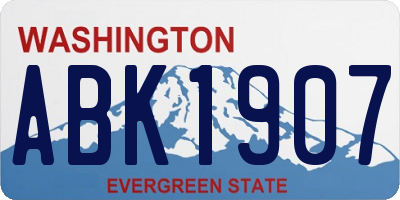 WA license plate ABK1907