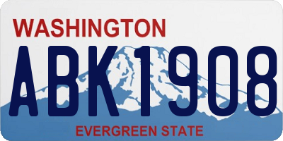 WA license plate ABK1908