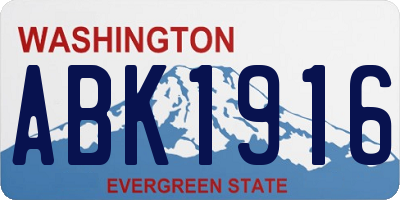 WA license plate ABK1916