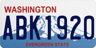 WA license plate ABK1920