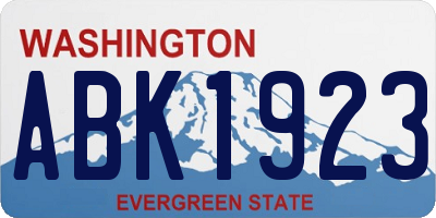 WA license plate ABK1923