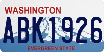 WA license plate ABK1926