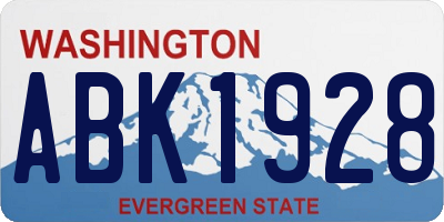 WA license plate ABK1928