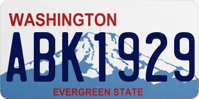 WA license plate ABK1929
