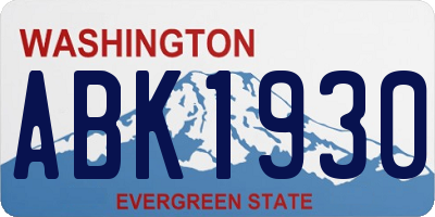 WA license plate ABK1930