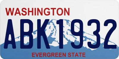 WA license plate ABK1932