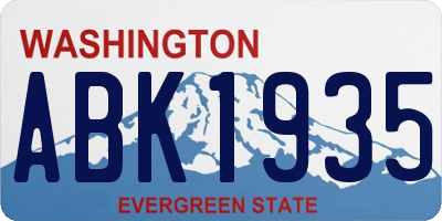 WA license plate ABK1935