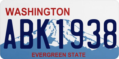 WA license plate ABK1938