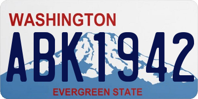 WA license plate ABK1942