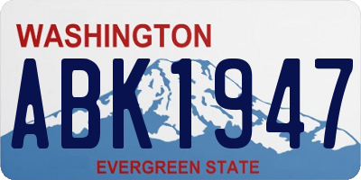 WA license plate ABK1947