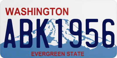WA license plate ABK1956