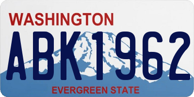 WA license plate ABK1962