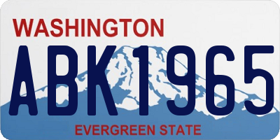 WA license plate ABK1965