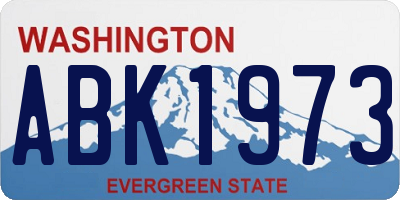 WA license plate ABK1973
