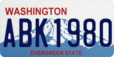 WA license plate ABK1980