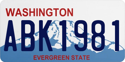 WA license plate ABK1981