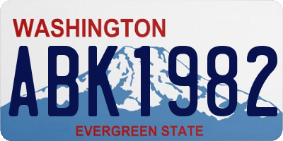 WA license plate ABK1982