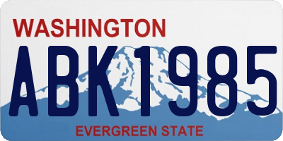 WA license plate ABK1985