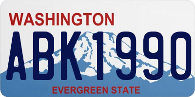 WA license plate ABK1990