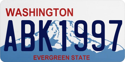 WA license plate ABK1997