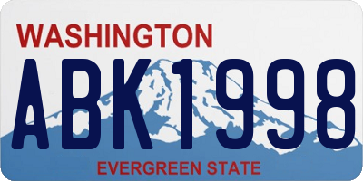 WA license plate ABK1998