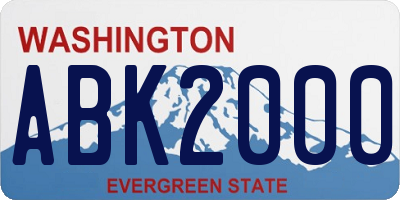 WA license plate ABK2000
