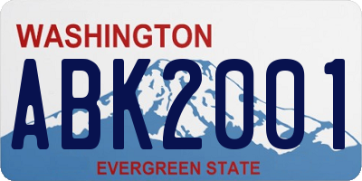 WA license plate ABK2001
