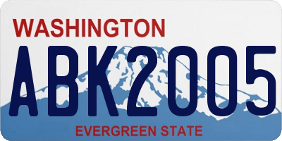WA license plate ABK2005
