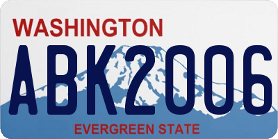 WA license plate ABK2006