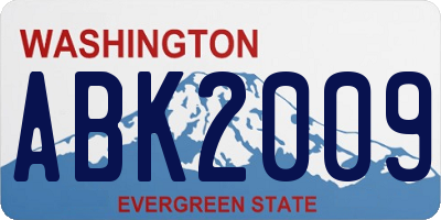 WA license plate ABK2009