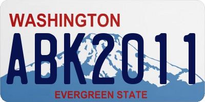 WA license plate ABK2011