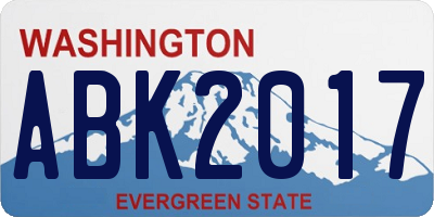 WA license plate ABK2017