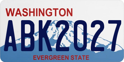 WA license plate ABK2027