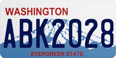 WA license plate ABK2028