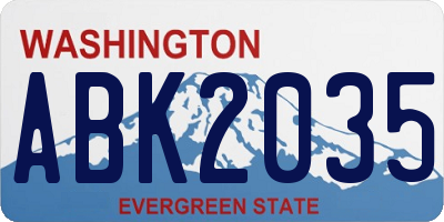 WA license plate ABK2035