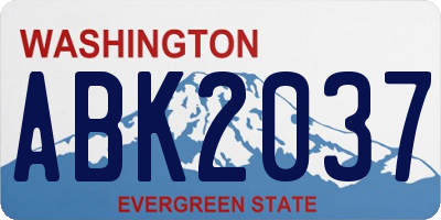 WA license plate ABK2037